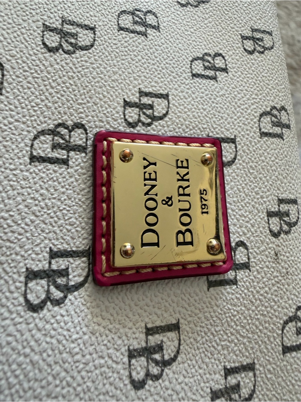 Dooney & Bourke White and Pink Bucket Bag - Picture 12 of 12